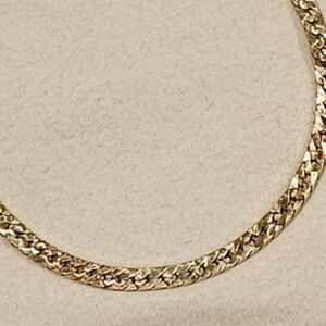 Elegant 14k Tri-Gold Chain Lg Bracelet  or  Small Anklet. 8 7/8" long. 2 pattern